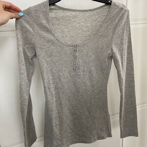 Gray Long Sleeve Shirt With Buttons size small